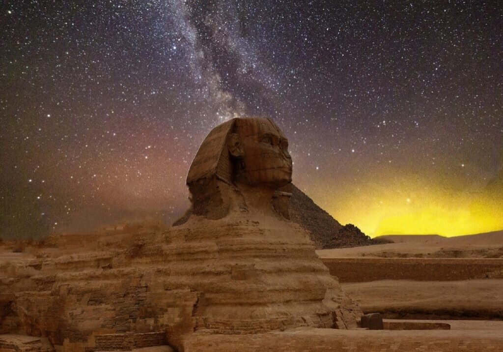 A night sky with the milky way in the background.